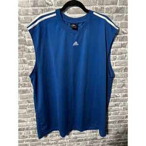 Men's Blue Adidas Tank Top